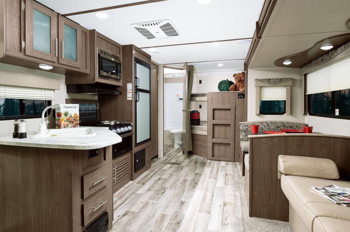 Kitchen and bunks in Yellowstone Hideout travel trailer number 25